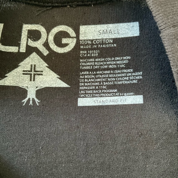 New LRG Lifted Research Group Black Short Sleeve Graphic Tee US New With Tags - Picture 4 of 8